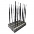 New Powerful Adjustable All Cellphone 2G/3G/4G + WIFI(2.4G,5.8G)  + LOJACK + UHF + VHF Signal Jammer 12 Antennas Desktop with Remote Control