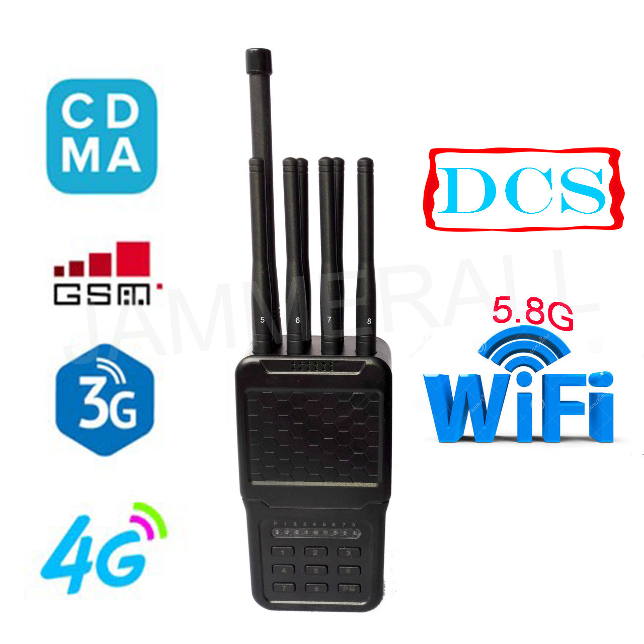 4W Powerful Selectable Portable 2G 3G 4G Phone Jammer and All WiFI ...