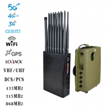 New version of 16 antenna full band 5G/4G/3G/2G & WiFi2.4G/5G & GPSL1L2L5 VHF/LOJACK7& RC433 315 mobile phone signal jammer