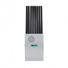 The latest 18W handheld 18-band 5G mobile phone signal jammer shielding 2G 3G 4G 5G Wi-Fi GPS UHF VHF